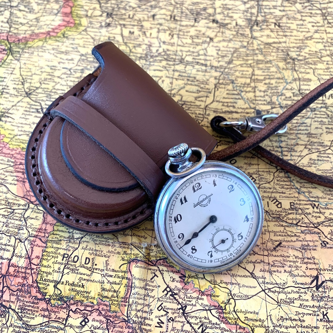 55 Mm Pocket Watch Leather Case for Pocket Watch 55 Mm Etsy