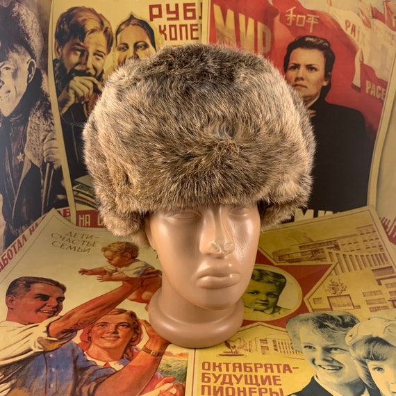 New rabbit hat,Russian hat,ushanka,real fur