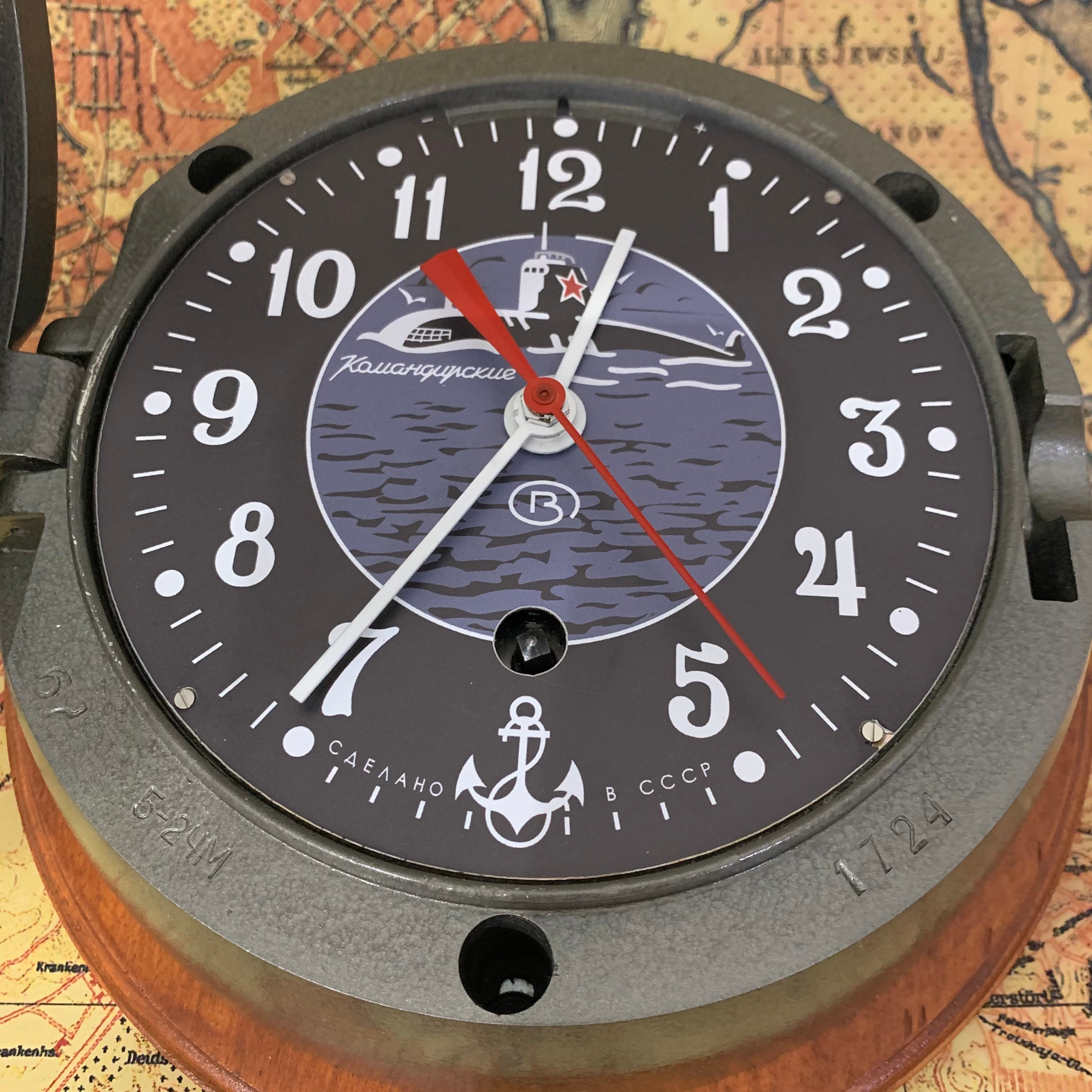 Submarine Soviet clock Soviet ships clock 12 hour navy Etsy