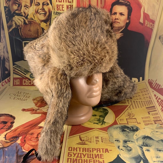 New rabbit hat,Russian hat,ushanka,real fur