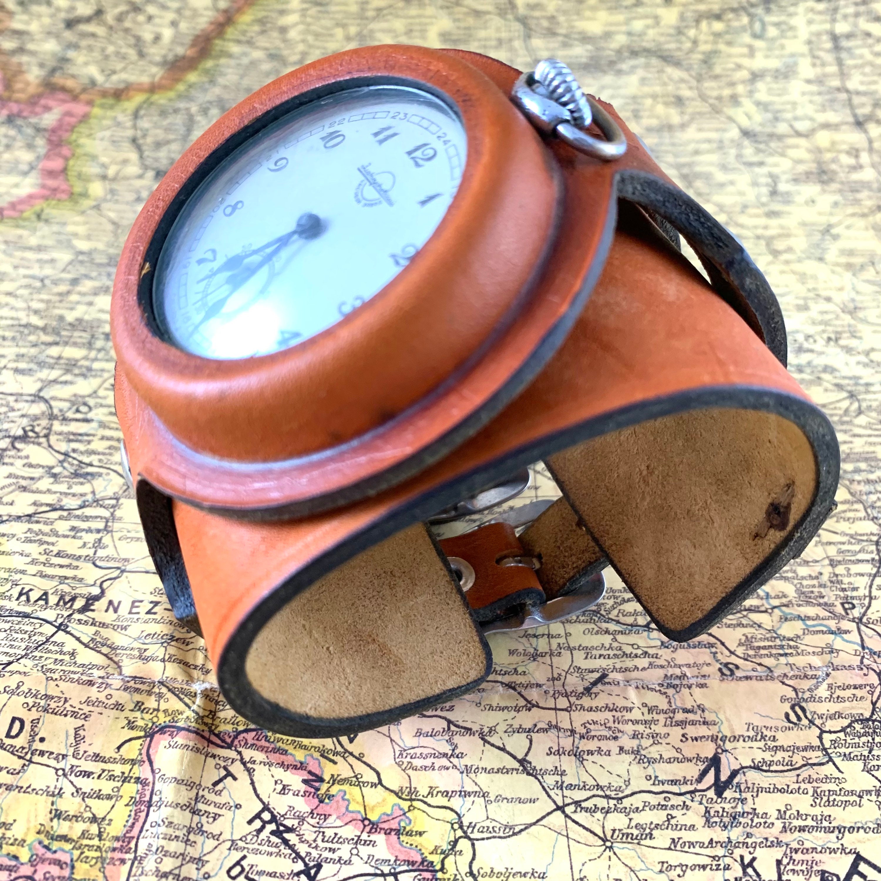 WW1 Pocket Watch Holder Strap for Pocket Watch Leather Case Etsy