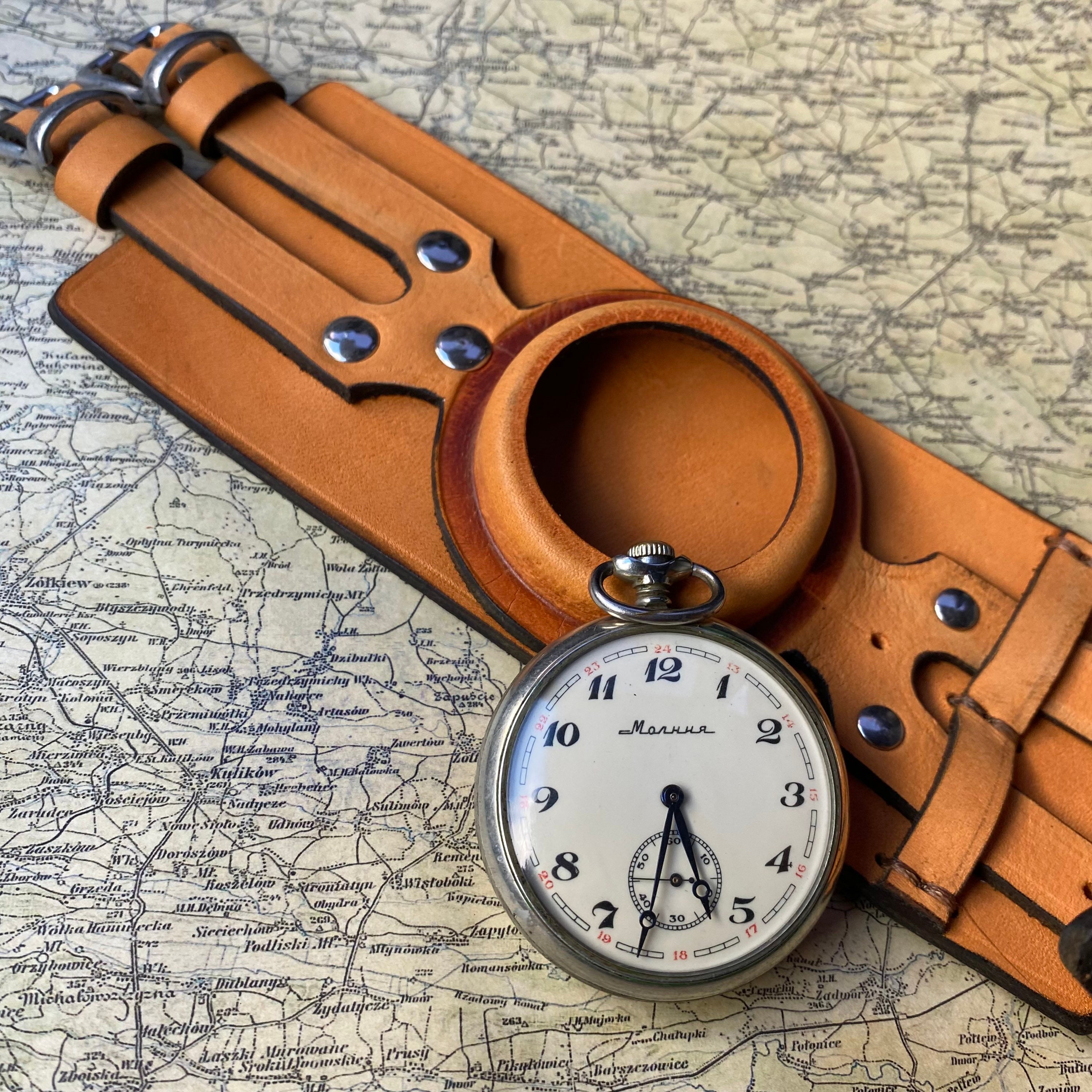 WW1 Pocket Watch Holder Strap for Pocket Watch Leather Case Etsy