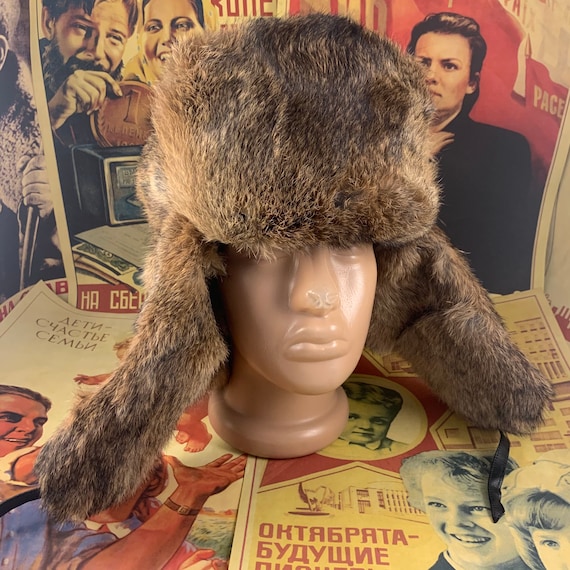 New rabbit hat,Russian hat,ushanka,real fur