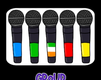 One Direction Microphone Stickers, 1d microphones, 1direction, 1d microphone colors, 1D, gifts for teens, gifts for fan girls