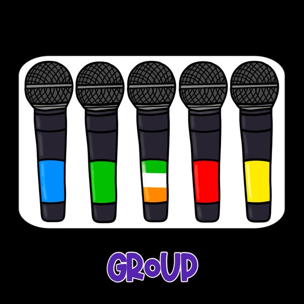 One Direction Microphone Stickers, 1d microphones, 1direction, 1d microphone colors, 1D, gifts for teens, gifts for fan girls