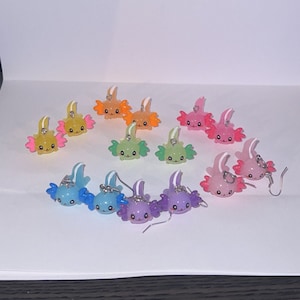 Axolotl Earrings, Animal earrings, earrings for teens