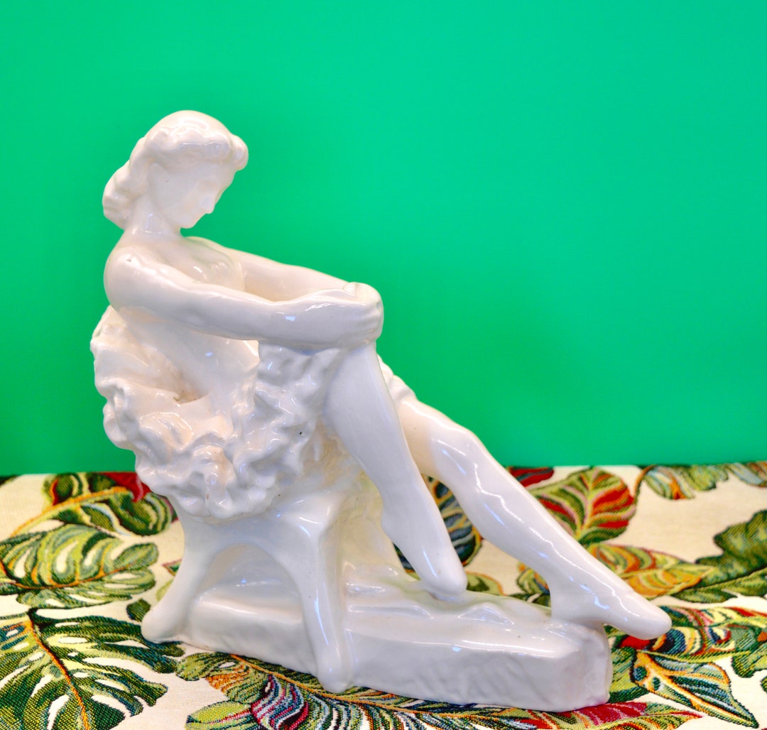 Large Ceramic Sculpture Depicting a Dancer on a Chair. ART Etsy