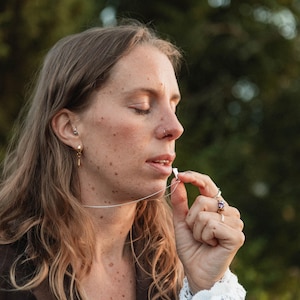Andningshalsband, andningshänge i sterlingsilver för en långsam utandning, meditation och mindfulness-gåva, 3 storlekar