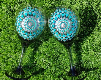 Download Mandala Wine Glass Etsy