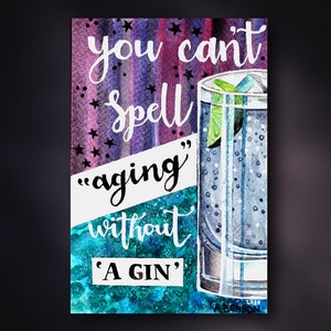 Carte d'anniversaire amateur de gin
