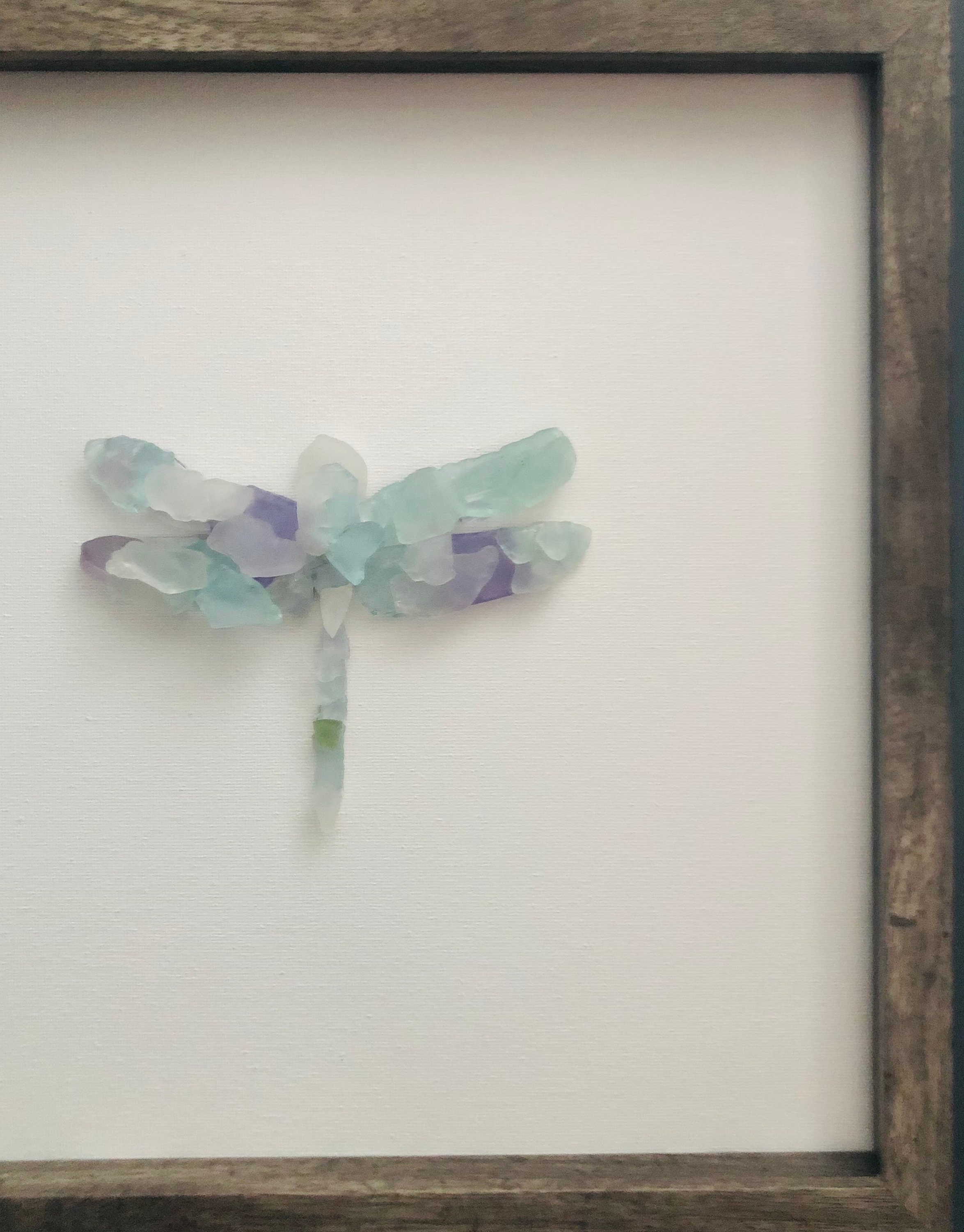 Dragonfly Sea Glass Art Dragonfly Sea Glass Dragonfly Etsy