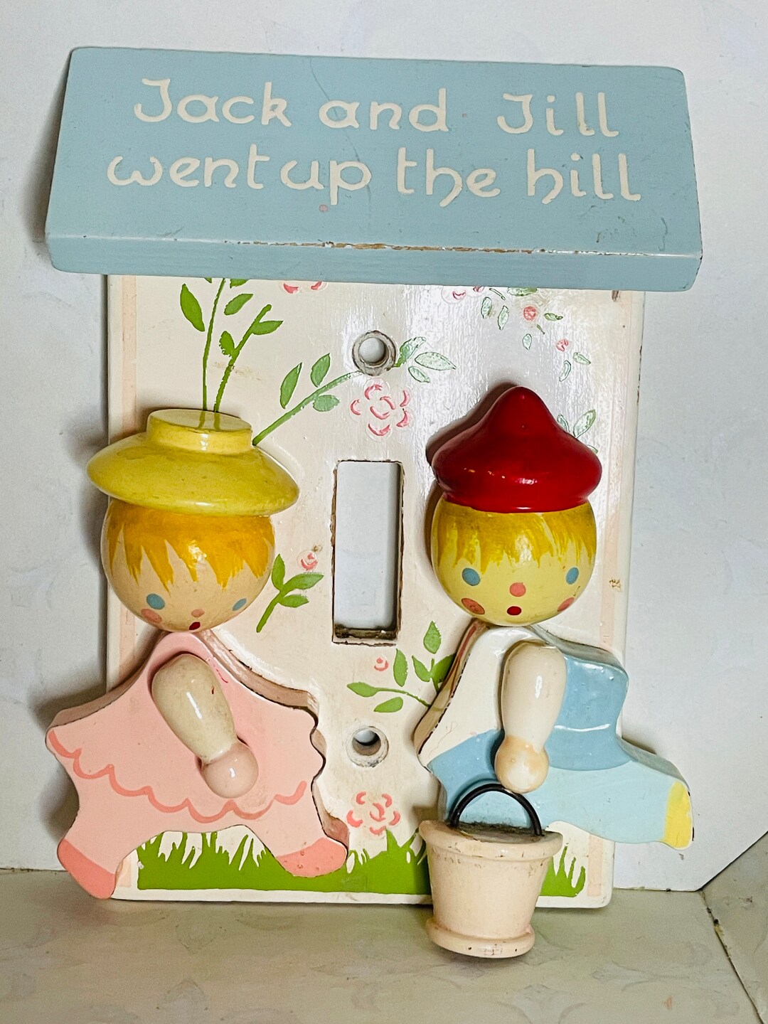Vintage 60's IRMI Nursery Originals Jack and Jill Light Switch Plate Etsy