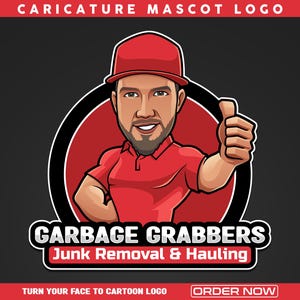 Custom Hand drawn Caricature Logo, Face Logo, Avatar Logo, Portrait Logo, Cartoon Business Logo, Business Mascot Logo, Modern Cartoon Logo