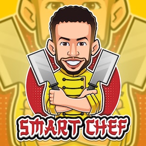 Logotipo de dibujos animados de chef personalizado, logotipo de empresa de alimentos, logotipo de caricatura, logotipo de retrato, logotipo de avatar de chef, logotipo de restaurante, diseño de logotipo de mascota empresarial