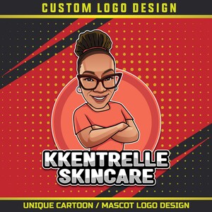 Niestandardowe piękne logo postaci, logo maskotki, logo kreskówki, logo karykatury, logo portretu, logo awatara, projekt logo postaci biznesowej