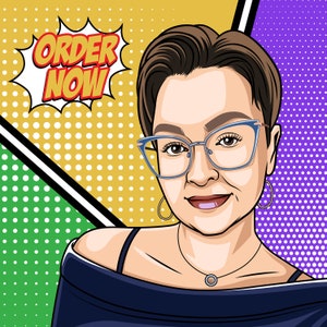 Niestandardowy, unikalny komiksowy portret, karykatura komiksowa, logo podcastu, sztuka cyfrowa portretu pary i rodziny, portret na prezent dla niego lub dla niej