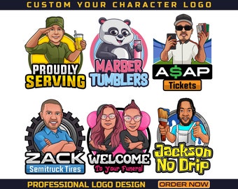 Custom Logo Design, Cartoon Logo, Hand Drawn Cartoon & Mascot Logo, Cartoon Portrait Logo, Caricature Business Logo, Cartoon Character Logo