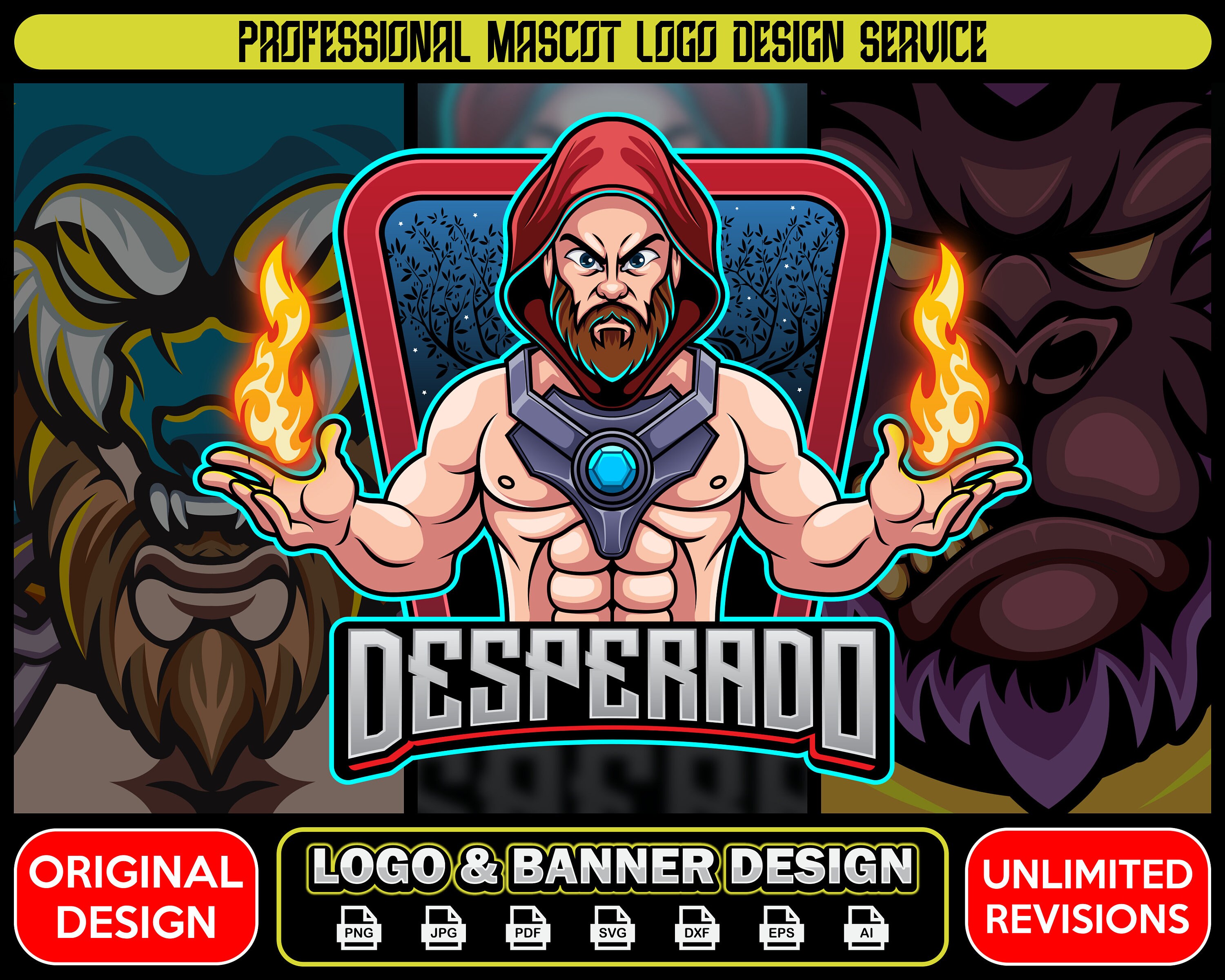 Custom Professional Mascot Logo/ Cartoon Logo/ Twitch Logo/ - Etsy Hong Kong
