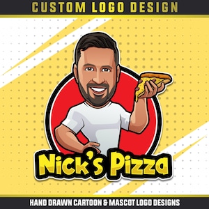 Custom Amazing Business Cartoon-logo, mascottelogo, karikatuurlogo, portretlogo, Avatar-logo, Cartoon Art-logo, logo-ontwerp voor kleine bedrijven, logo-ontwerp voor kleine bedrijven