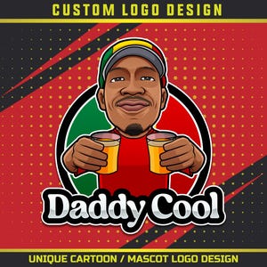 Niestandardowe logo Premium Cartoon, Logo maskotki karykatury, Ręcznie rysowane logo cyfrowe, Logo firmy postaci z kreskówek, Nowoczesne logo maskotki kreskówek