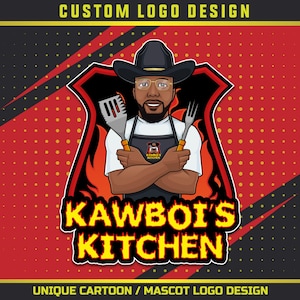 Custom Unique Food Truck Logo, Chef Logo, BBQ Logo, Caricature Logo, Portrait Logo, Restaurant Logo, Business Logo, Mascot Logo Design Maker