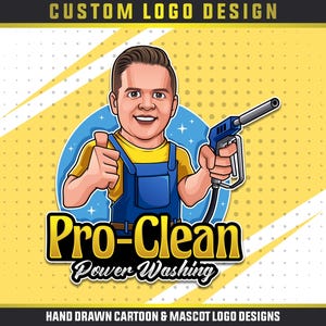 Niestandardowe logo postaci, logo z kreskówki, logo maskotki, logo karykatury, logo portretu, logo hydraulika, logo awatara, niestandardowe logo małej firmy