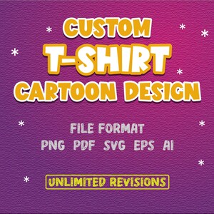 Custom Cartoon T Shirt Design, T Shirt Logo, Hand Drawn Illustration, Creative Art T-Shirt Design