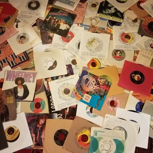 Random 45 RPM Record Lot: 10 Vinyl Records, Funk, Soul, Rock