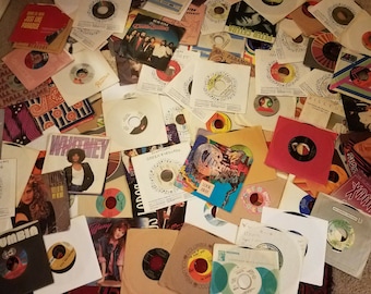 Random 45 RPM Record Lot: 10 Vinyl Records, Funk, Soul, Rock