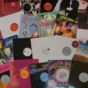 8 random 12&quot; LP singles record lot funk soul jazz pop 45rpm vinyl pack