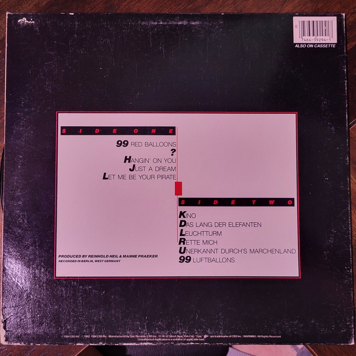 Nena 99 Luftballons Record Album Lp Vinyl 33rpm Pop Rock Epic Original