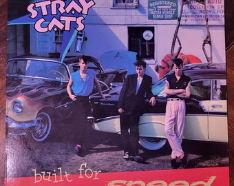 Stray Cats "Built For Speed" Record Album lp Vinyl EMI Stereo rock rockabilly Brian Setzer jukebox 50's revival guitar