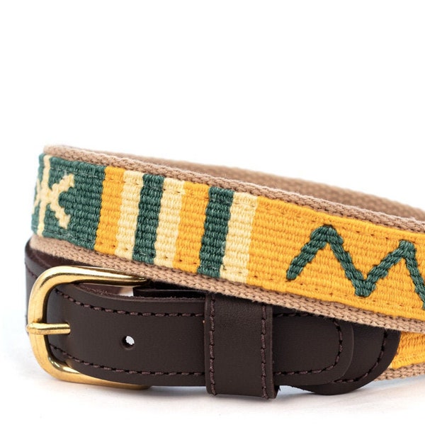 a tail we could wag Sun Valley handwoven belt made in USA with handwoven ribbon from Guatemala