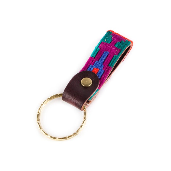 a tail we could wag colorful key ring key fob handwoven fabric from Guatemala