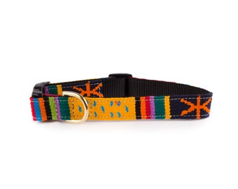 Sun Valley a tail we could wag colorful made in USA dog collar with handwoven fabric