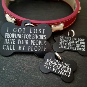 Etiquetas de Mascotas Personalizada I Got Lost etiqueta identificación de perro - personalizadas - información en la parte posterior