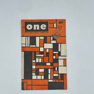 One, Inc. Magazine September 1965 Adult / Gay / Gay Art / Gay Interest / Gay History
