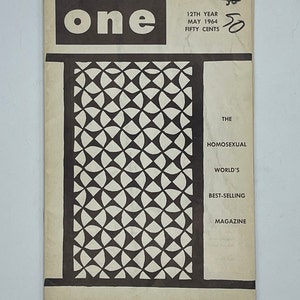One, Inc. Magazine May 1964 Adult / Gay / Gay Art / Gay Interest / Gay History