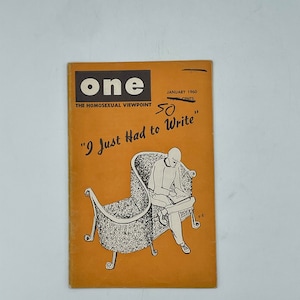 One, Inc. Magazine January 1960 Adult / Gay / Gay Art / Gay Interest / Gay History