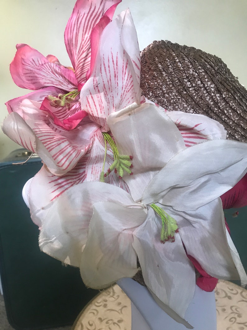 Vintage Spring Floral Hat 1950's image 6