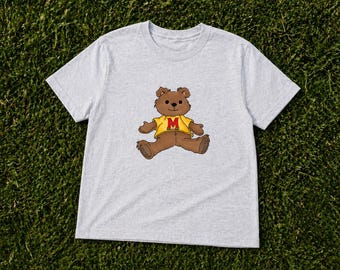 Custom College Teddy Bear Baby Tee | Collegiate Graphic T-Shirt, Game Day Outfit