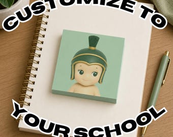 Custom Sonny Angel Inspired Sticky Notes | School Mascot Notepad, University Gift