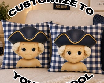 Custom Sonny Angel Inspired Pillow | Gingham University Dorm Decor