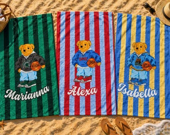 Custom College Mascot Beach Towel | Personalized School Spirit Name Towel