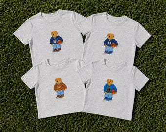 Custom College Cropped Baby Tee: Polo Bear Game Day Shirt
