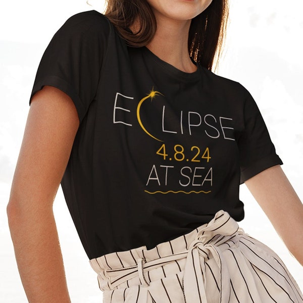 Total Solar Eclipse 2024 Shirt, AT SEA! Dark Side of the Moon, Great American Eclipse, Trending Eclipse Shirt, US Solar Eclipse