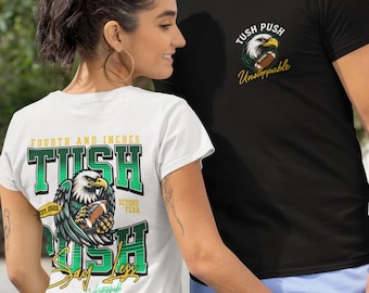 Koszulka damska Tush Push™ Fourth and Inches, Say Less, odzież uliczna na imprezy tailgatingowe
