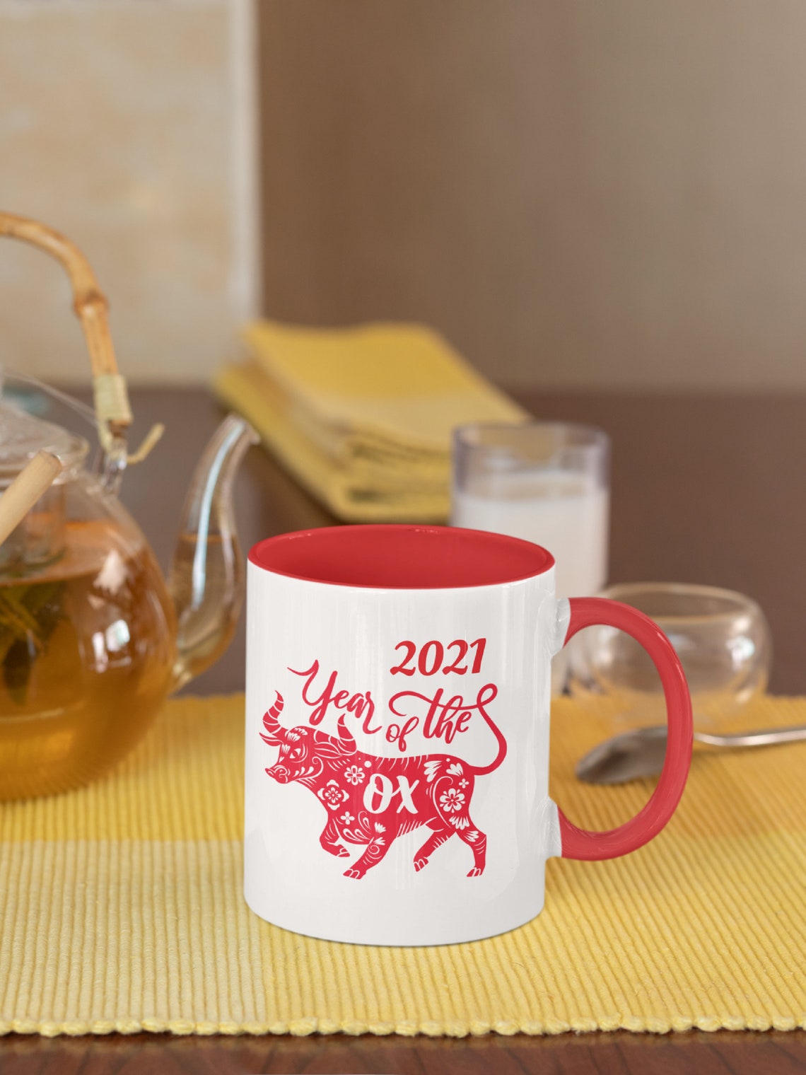2021 Year of the Ox Lunar New Year Tea Mug CNY Lantern | Etsy