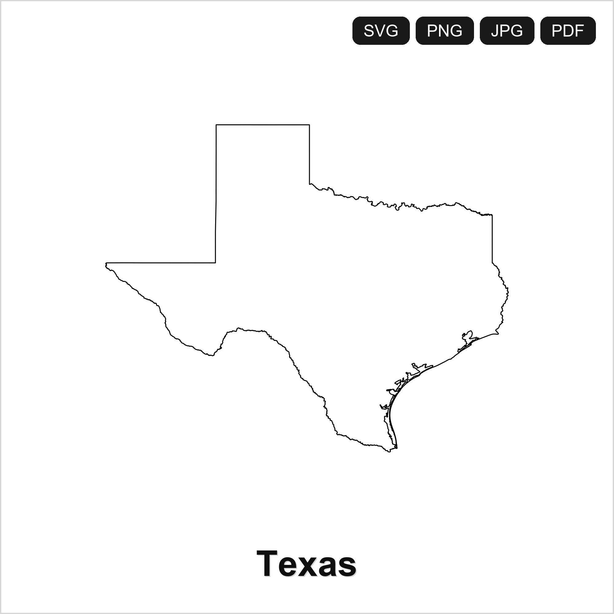 Texas State Outline SVG PNG PDF | Cricut Silhouette Cut File | Map ...
