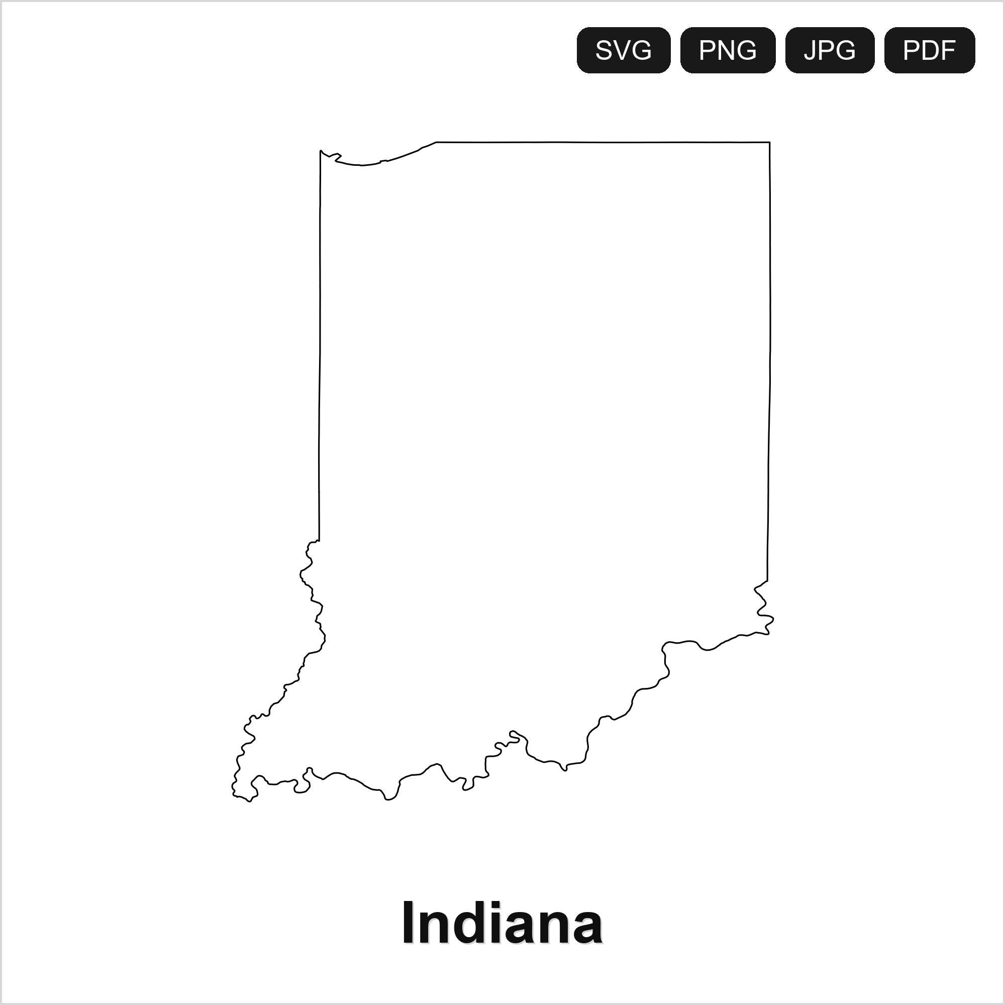 Indiana State Outline SVG PNG PDF | Cricut Silhouette Cut File | Map ...